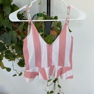 Kortni Jeane Sweet Stripe Scoop Back Top XS